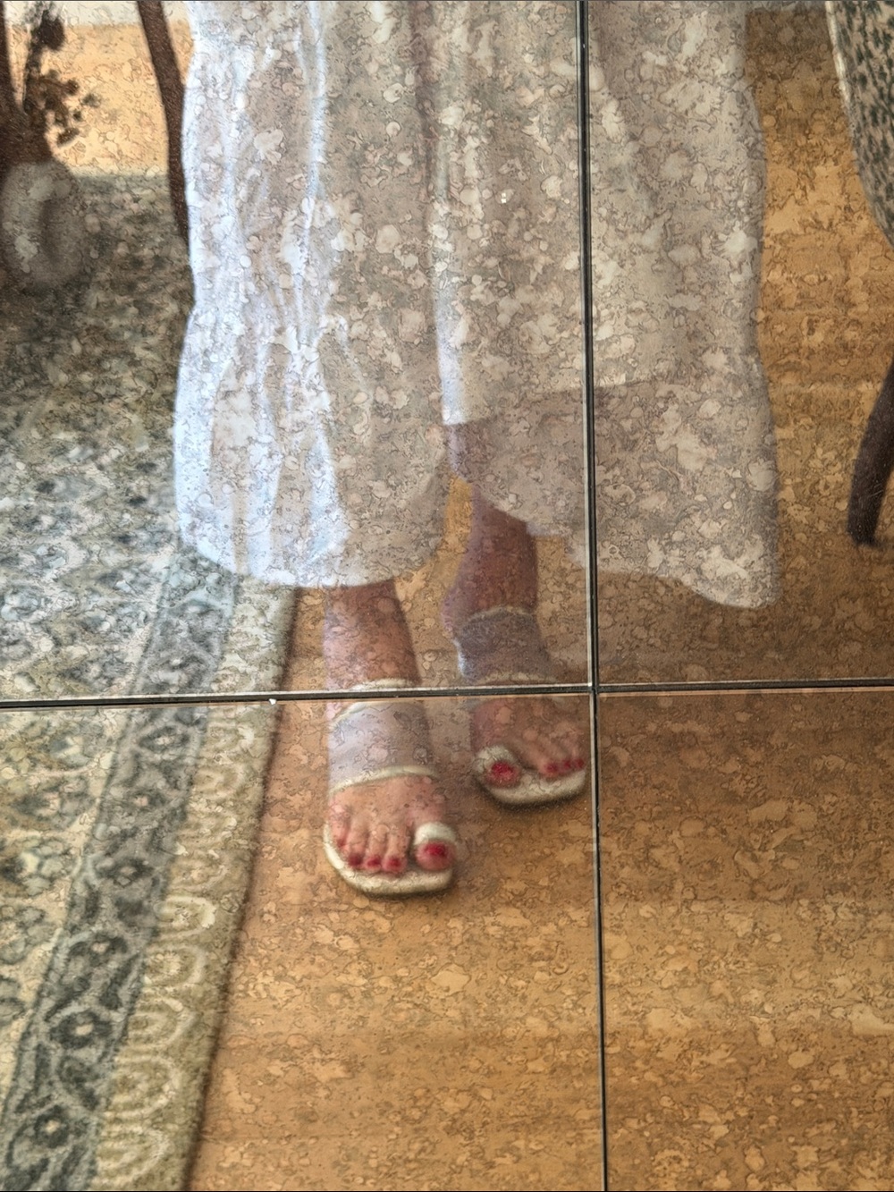 Dolce Vita White Mesh Toe-Loop Slide Mules